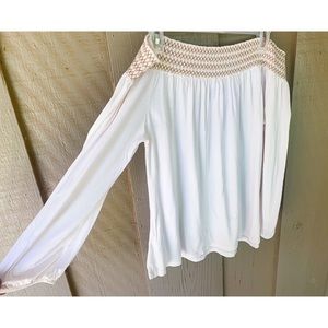White Off the Shoulder Top L